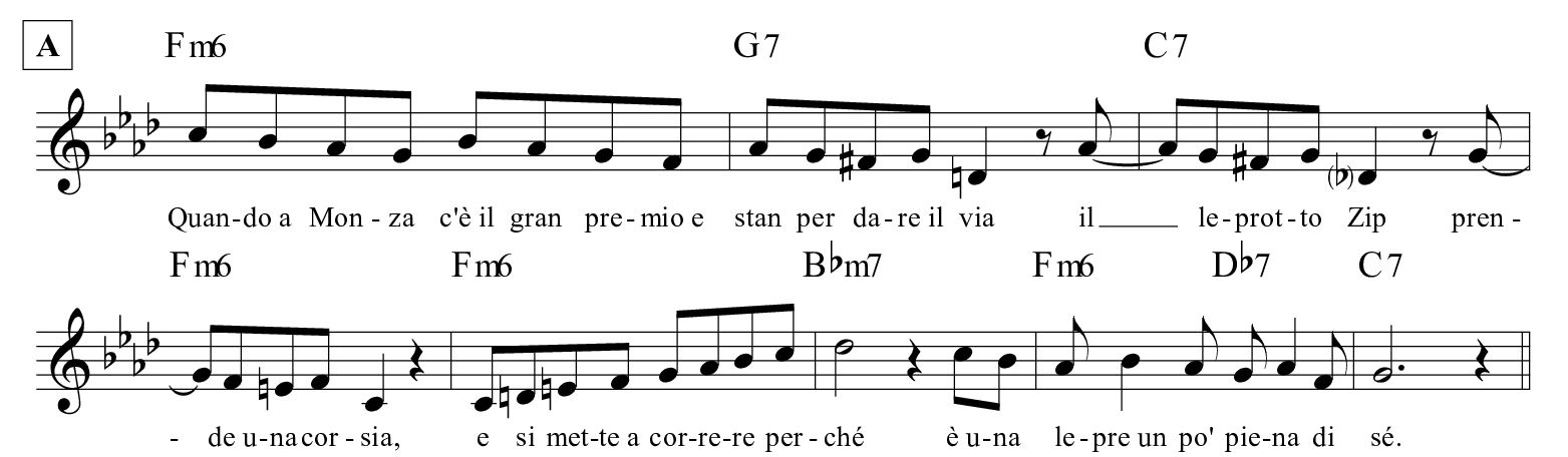 Il leprozzo Zip - Bruno Lauzi, spartito parte A