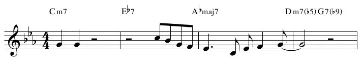 Sunny - some chords are derived from the natural minor scale