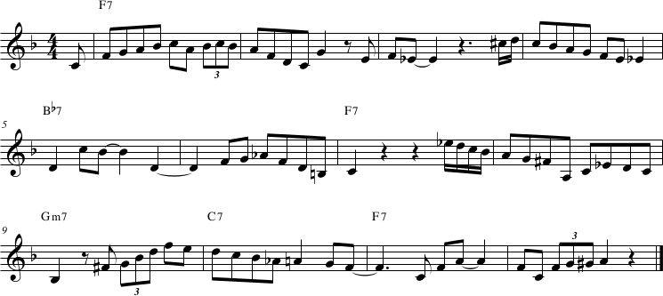 Charlie Parker The Jumping Blues, transcription