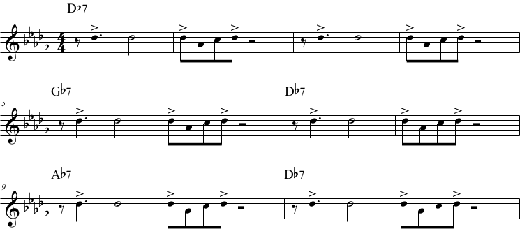 one-o-clock-jump A typical Count Basie riff