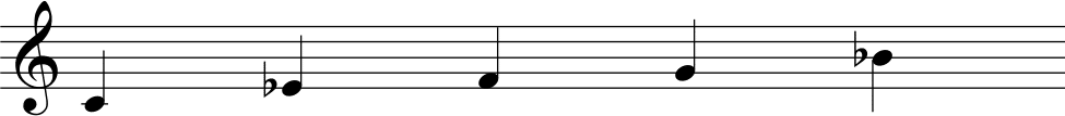 The minor pentatonic scale corresponds to the natural minor scale without the second and sixth degrees.