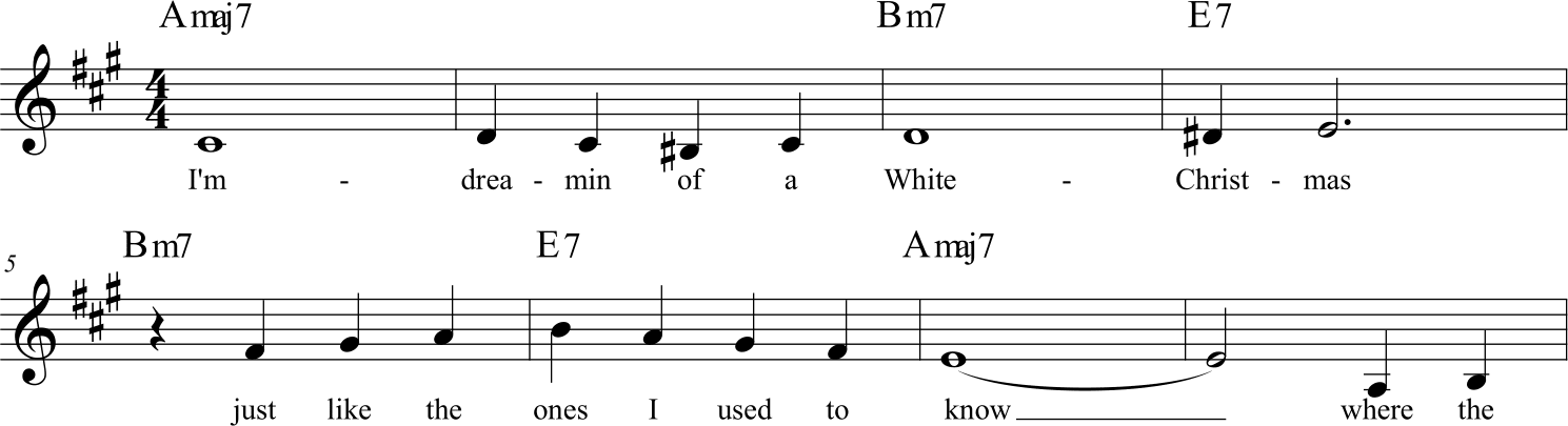 White Christmas, la prima frase del tema